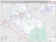 Spartanburg Metro Area <br /> Wall Map <br /> Premium Style 2025 Map