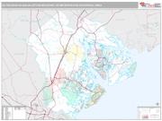 Hilton Head Island-Bluffton-Beaufort Metro Area <br /> Wall Map <br /> Premium Style 2024 Map