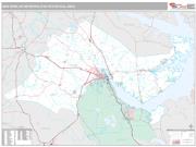 New Bern Metro Area <br /> Wall Map <br /> Premium Style 2025 Map