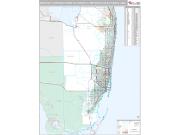 Miami-Fort Lauderdale-West Palm Beach Metro Area <br /> Wall Map <br /> Premium Style 2025 Map