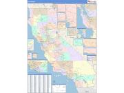 California <br /> Wall Map <br /> Color Cast Style 2025 Map
