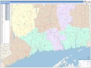 Connecticut <br /> Wall Map <br /> Color Cast Style 2025 Map