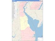 Delaware <br /> Wall Map <br /> Color Cast Style 2025 Map
