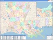 Louisiana <br /> Wall Map <br /> Color Cast Style 2025 Map