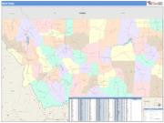 Montana <br /> Wall Map <br /> Color Cast Style 2025 Map