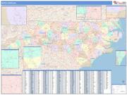 North Carolina <br /> Wall Map <br /> Color Cast Style 2025 Map