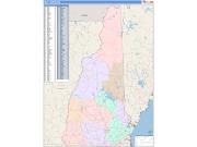 New Hampshire <br /> Wall Map <br /> Color Cast Style 2025 Map