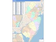 New Jersey <br /> Wall Map <br /> Color Cast Style 2025 Map