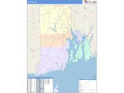 Rhode Island <br /> Wall Map <br /> Color Cast Style 2025 Map