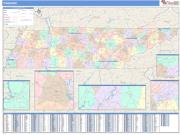 Tennessee <br /> Wall Map <br /> Color Cast Style 2025 Map