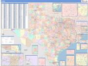 Texas <br /> Wall Map <br /> Color Cast Style 2025 Map