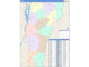Vermont <br /> Wall Map <br /> Color Cast Style 2025 Map