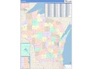 Wisconsin <br /> Wall Map <br /> Color Cast Style 2025 Map