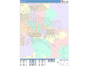 Tucson <br /> Wall Map <br /> Color Cast Style 2025 Map