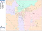 Bakersfield <br /> Wall Map <br /> Color Cast Style 2025 Map