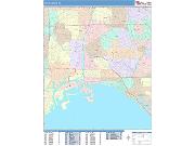 Long Beach <br /> Wall Map <br /> Color Cast Style 2025 Map