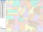 Los Angeles <br /> Wall Map <br /> Color Cast Style 2025 Map