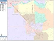 Modesto <br /> Wall Map <br /> Color Cast Style 2025 Map