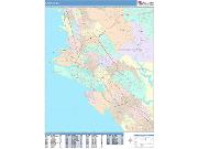 Oakland <br /> Wall Map <br /> Color Cast Style 2025 Map