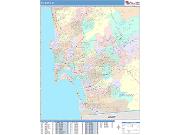 San Diego <br /> Wall Map <br /> Color Cast Style 2025 Map