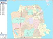 San Francisco <br /> Wall Map <br /> Color Cast Style 2025 Map