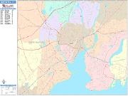 New Haven <br /> Wall Map <br /> Color Cast Style 2025 Map