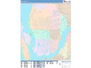 Cape Coral <br /> Wall Map <br /> Color Cast Style 2025 Map