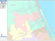 Daytona Beach <br /> Wall Map <br /> Color Cast Style 2025 Map