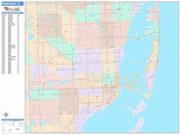 Miami <br /> Wall Map <br /> Color Cast Style 2025 Map