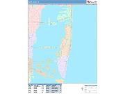 Miami Beach <br /> Wall Map <br /> Color Cast Style 2025 Map