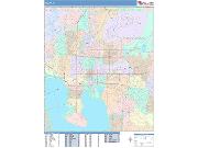 Tampa <br /> Wall Map <br /> Color Cast Style 2025 Map