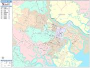 Savannah <br /> Wall Map <br /> Color Cast Style 2025 Map