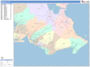 Honolulu <br /> Wall Map <br /> Color Cast Style 2025 Map