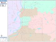 Terre Haute <br /> Wall Map <br /> Color Cast Style 2025 Map