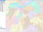 Louisville <br /> Wall Map <br /> Color Cast Style 2025 Map