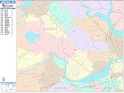 Cambridge <br /> Wall Map <br /> Color Cast Style 2025 Map
