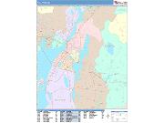 Fall River <br /> Wall Map <br /> Color Cast Style 2025 Map