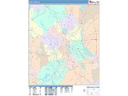 Worcester <br /> Wall Map <br /> Color Cast Style 2025 Map