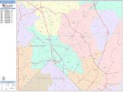 Silver Spring <br /> Wall Map <br /> Color Cast Style 2025 Map