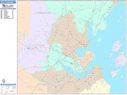 Portland <br /> Wall Map <br /> Color Cast Style 2025 Map