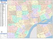 Detroit <br /> Wall Map <br /> Color Cast Style 2025 Map