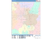 Asheville <br /> Wall Map <br /> Color Cast Style 2025 Map