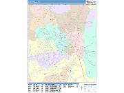 Fayetteville <br /> Wall Map <br /> Color Cast Style 2025 Map