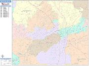 Winston-Salem <br /> Wall Map <br /> Color Cast Style 2025 Map