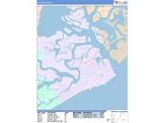 Atlantic City <br /> Wall Map <br /> Color Cast Style 2025 Map