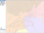 Santa Fe <br /> Wall Map <br /> Color Cast Style 2025 Map