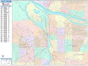 Portland <br /> Wall Map <br /> Color Cast Style 2025 Map