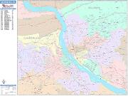 Harrisburg <br /> Wall Map <br /> Color Cast Style 2025 Map