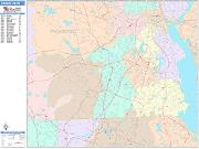 Cranston <br /> Wall Map <br /> Color Cast Style 2025 Map