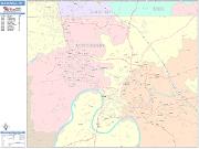 Clarksville <br /> Wall Map <br /> Color Cast Style 2025 Map